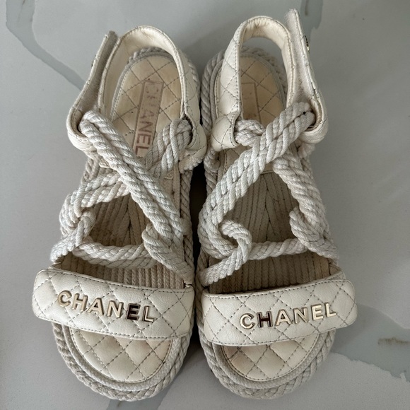AUTHENTIC — Chanel Rope Sandals (37) - Picture 7 of 9